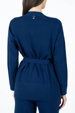 Vivetta | Belted Blue Cashmere Cardigan, alternative view
