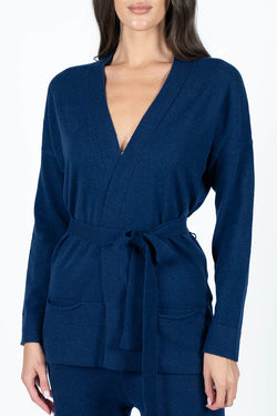 Vivetta | Belted Blue Cashmere Cardigan