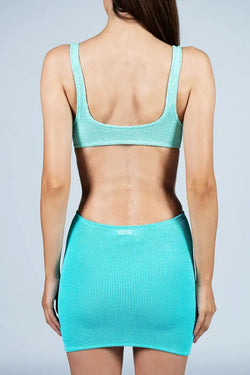 MC2 Saint Barth | Kim Crinkled Mini Dress Mint, alternative view