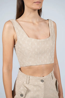 Federica Tosi | Beige Crop Top, alternative view