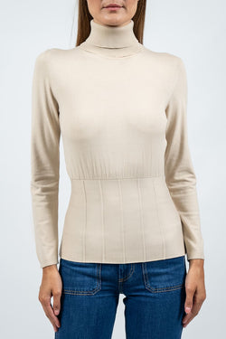 Federica Tosi | Beige Ribbed-Knit Top