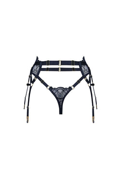 Bordelle | Mari High Waist Thong Navy Blue, alternative view