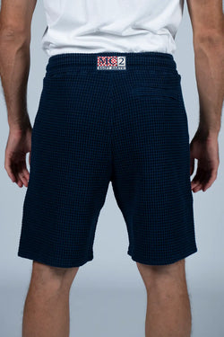 MC2 Saint Barth | Randle Waffle Cotton Shorts Navy Blue, alternative view