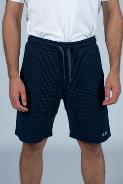 MC2 Saint Barth | Randle Waffle Cotton Shorts Navy Blue