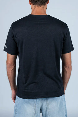 MC2 Saint Barth | Ecstasea Linen T-Shirt Black, alternative view