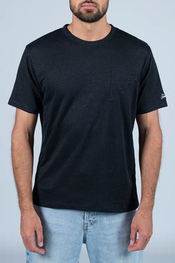 MC2 Saint Barth | Ecstasea Linen T-Shirt Black