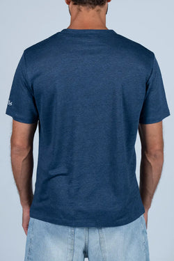 MC2 Saint Barth | Ecstasea Linen T-Shirt Navy Blue, alternative view