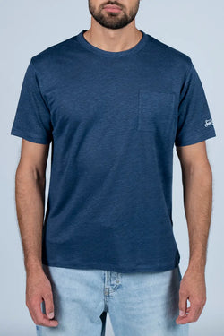 MC2 Saint Barth | Ecstasea Linen T-Shirt Navy Blue