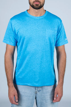 MC2 Saint Barth | Ecstasea Linen T-Shirt Aqua Blue