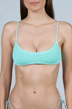 MC2 Saint Barth | Judy Crinkle Mint Bikini Top, alternative view