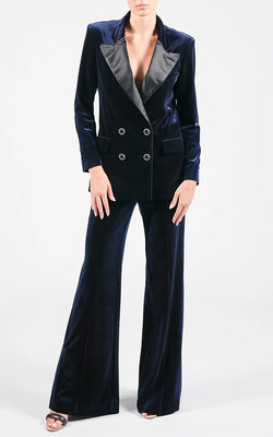 Borgo de Nor | Quinn Navy Velvet Jacket, alternative view