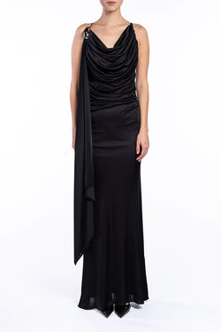 Giuseppe Di Morabito | Black Maxi Drape Dress
