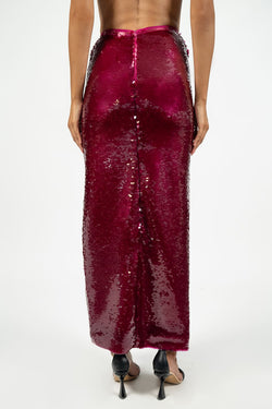 Federica Tosi | Pink Sequin Midi Skirt, alternative view