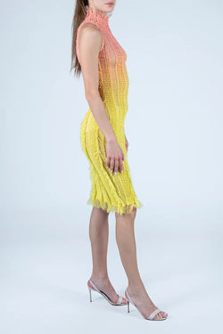 Roberta Einer | Angel Midi Dress Peach/Yellow, alternative view