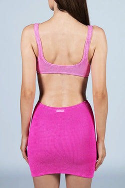 MC2 Saint Barth | Kim Crinkled Mini Dress Pink, alternative view