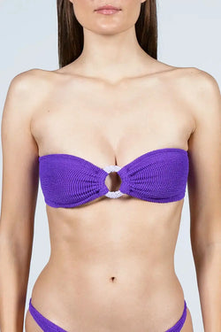 MC2 Saint Barth | Yulia Crinkle Purple Bikini Top, alternative view