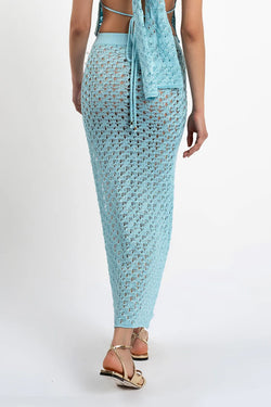 Kukhareva London | Cleo Knit Skirt Sky, alternative view