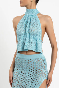 Kukhareva London | Rio Knit Top Sky