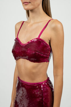 Federica Tosi | Pink Sequin Crop Top, alternative view