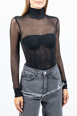 Federica Tosi | Black Sheer Top, alternative view