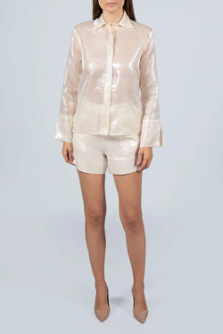 Federica Tosi | Sequined Ivory Shirt, alternative view