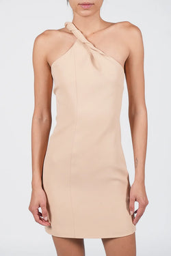 Federica Tosi | Twisted One Sided Mini Nude Dress