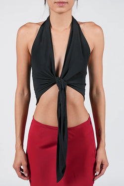 Federica Tosi | Black Crepe Silk Top