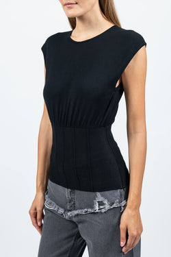 Federica Tosi | Black Corset Knit Top, alternative view