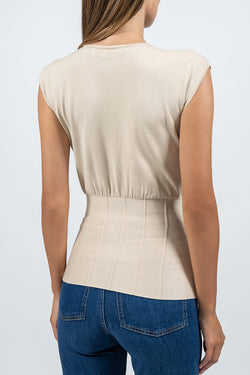 Federica Tosi | Beige Corset Knit Top, alternative view