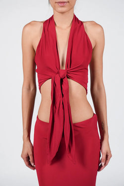 Federica Tosi | Red Crepe Silk Top