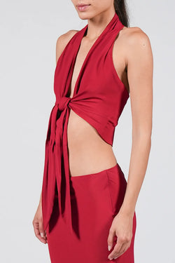 Federica Tosi | Red Crepe Silk Top, alternative view