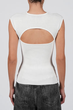 Federica Tosi | White Brooch-detail Top, alternative view