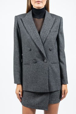 Federica Tosi | Gray Double Breasted Blazer