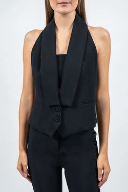 Federica Tosi | Black Halterneck Waistcoat, alternative view