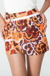 Linen Shorts Orange/Brown