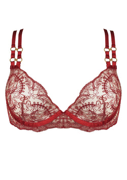 Bordelle | Cymatic Plunge Wire Bra Burnt Red