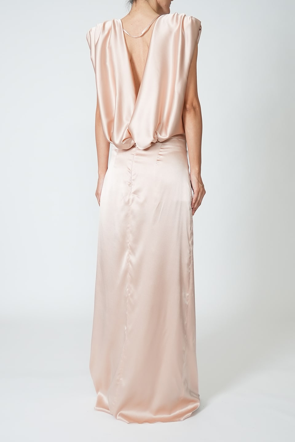 Elegant maxi dress blush, free delivery in UAE