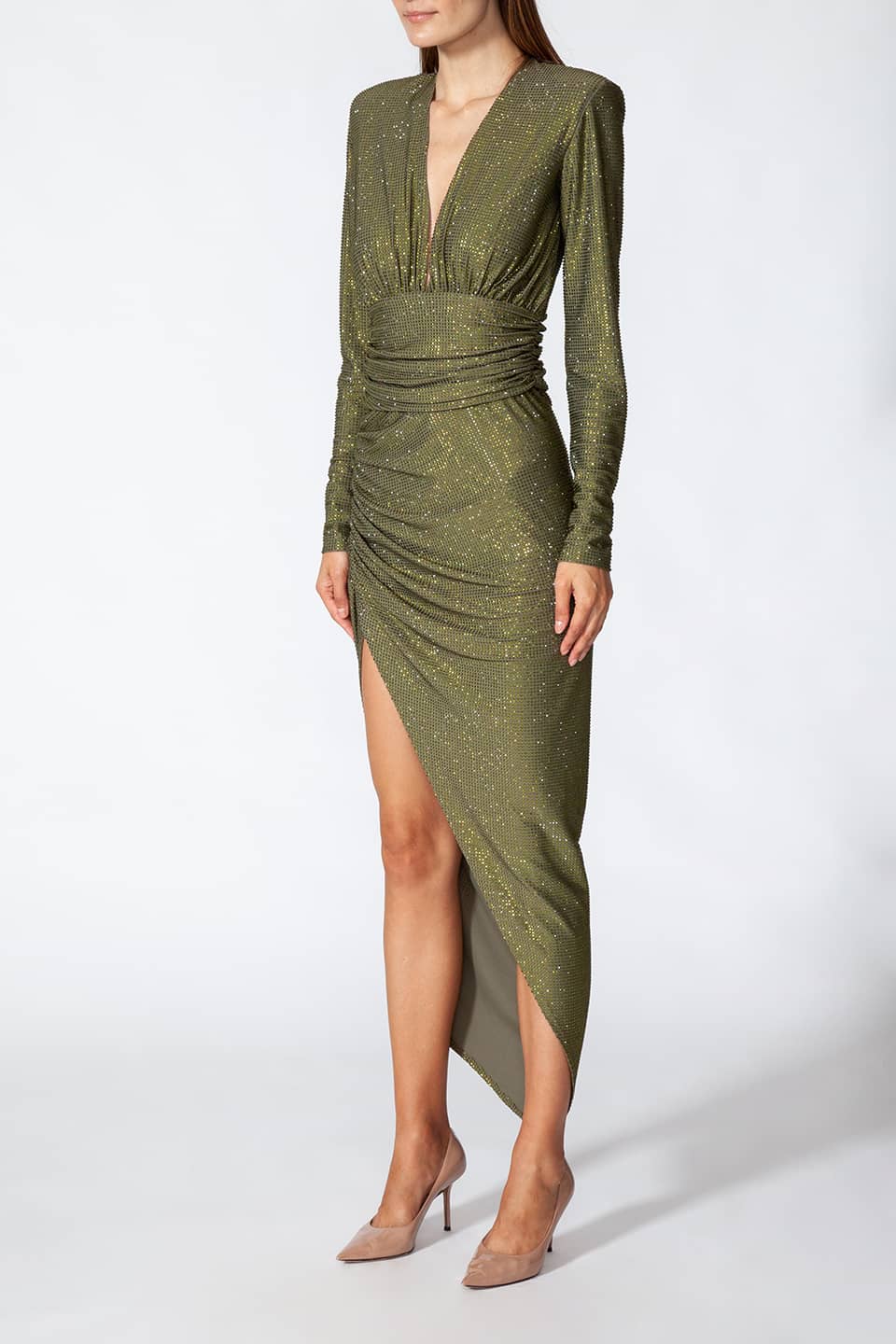 Anze rhea midi dress green right