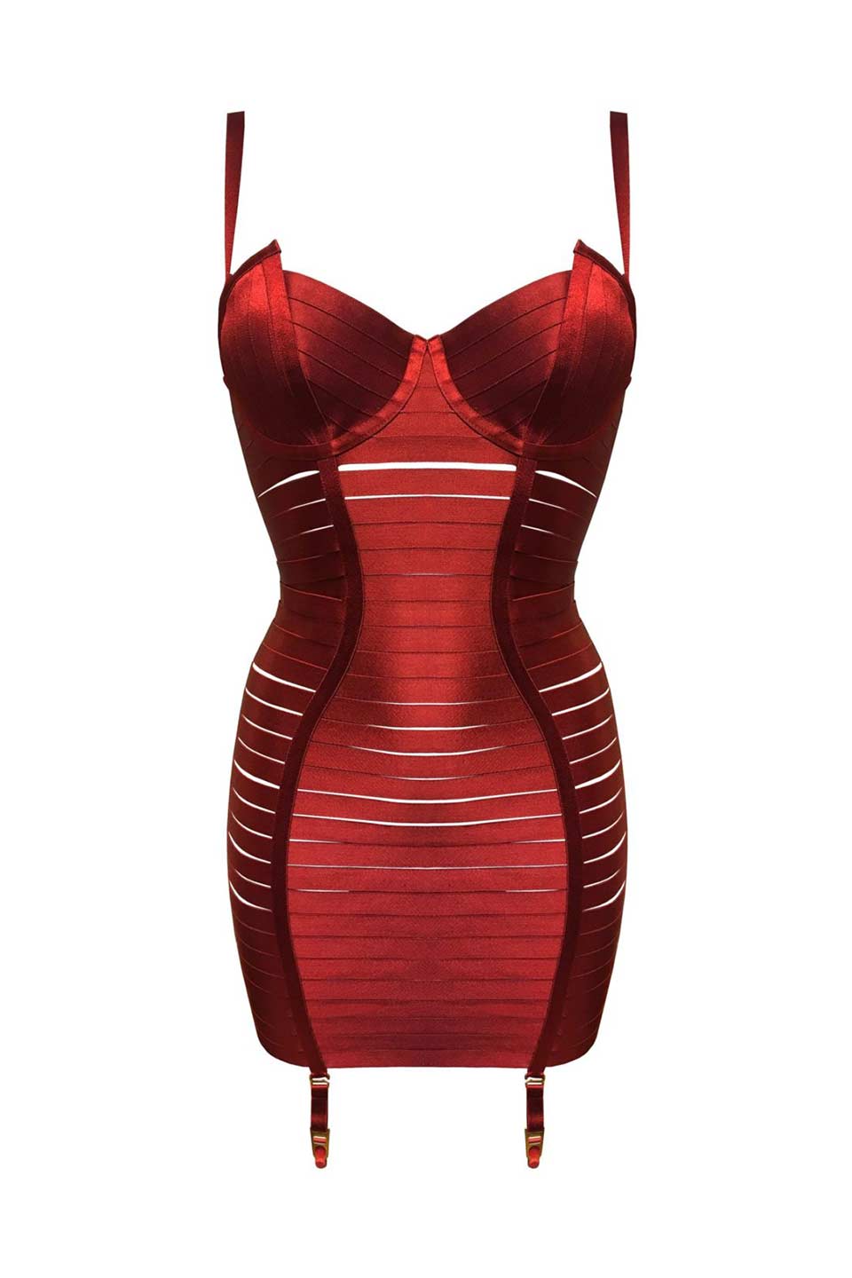 Luxury fashion designer mini dress lingerie red. Product gallery 1