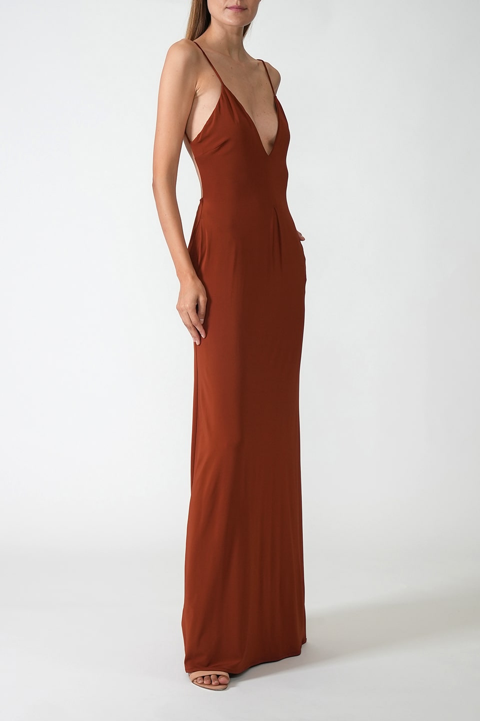 Designer Bronze Maxi dresses, shop online with free delivery in Dubai. Product gallery 3