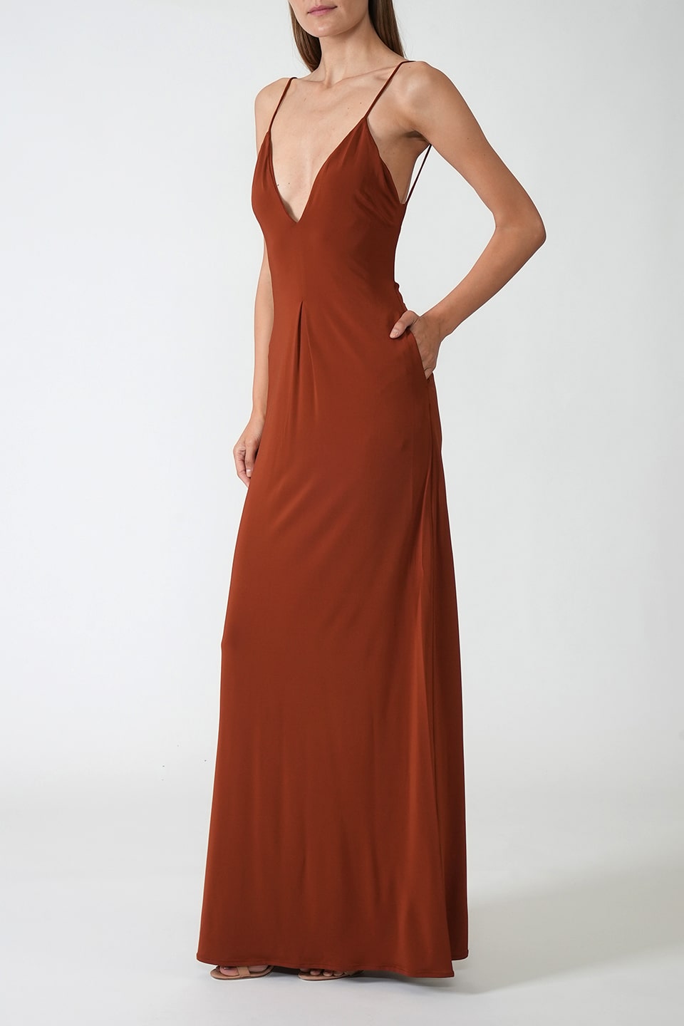 Designer Bronze Maxi dresses, shop online with free delivery in UAE. Product gallery 2