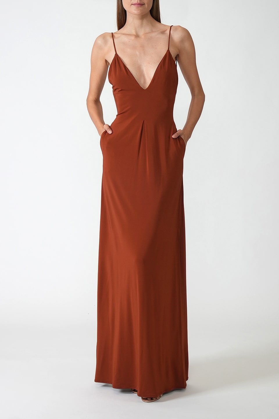 Shop online trendy Bronze Maxi dresses from Federica Tosi Fashion designer. Product gallery 1