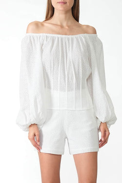 Federica Tosi | On and Off Shoulders Blouse White