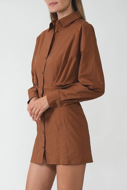 Federica Tosi | Pleated Chemisier Cacao, alternative view