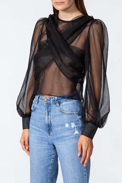Kukhareva London | Alba Sheer Top Black, alternative view