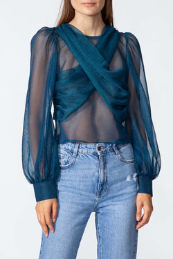 Kukhareva London | Alba Sheer Top Teal