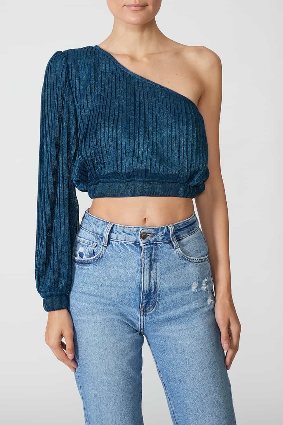 Shop online trendy Blue Women Top from Kukhareva London Fashion designer. Product gallery 1