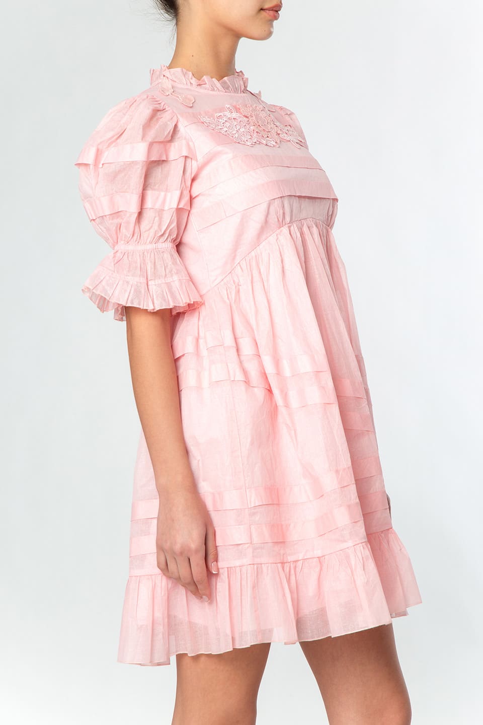 Manoush religieuse babydoll dress rose side right