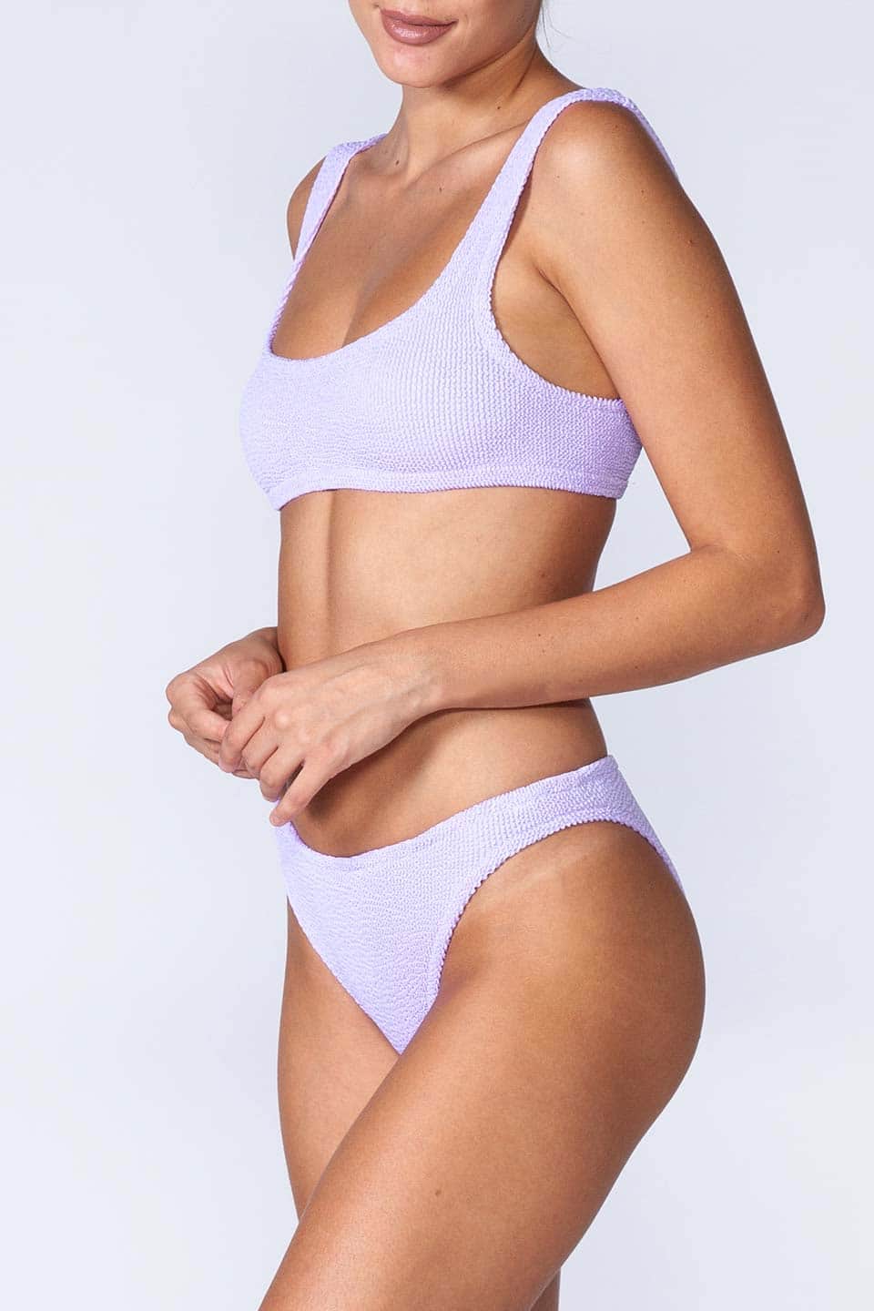 Crinkle Bralette Bikini Violet from MC2 Saint Barth side view