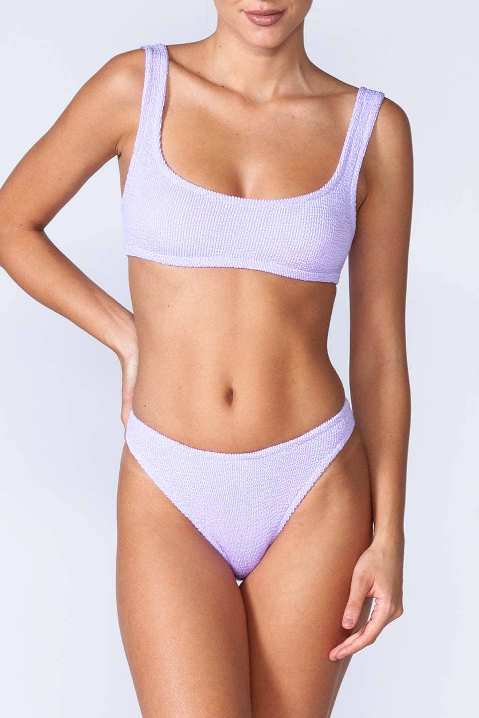 Crinkle Bralette Bikini Violet from MC2 Saint Barth. Product gallery 1